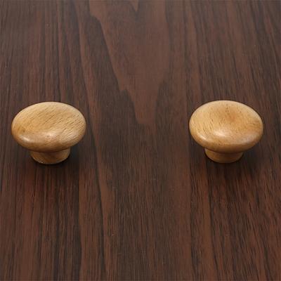 15 pièces 1,5 pouce (3.8cm) Boutons Ronds en Bois de Hêtre Massif, Poignées de Tiroir et d'Armoire en Forme de Champignon avec Vis