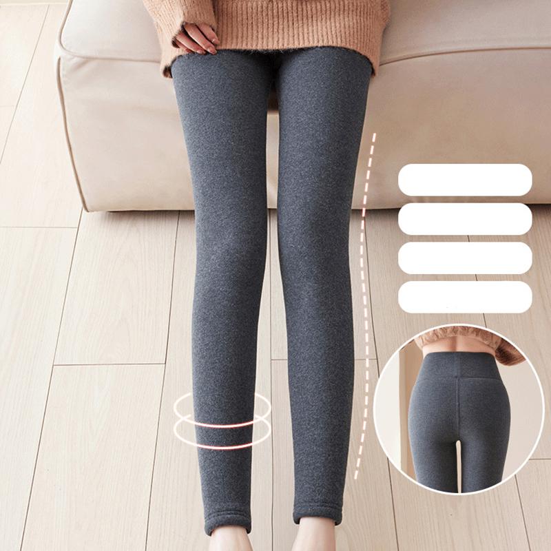 Damen Winter Leggings Thermische Samt Fleece Hose Schwarz Grau Warme Leggings Damen
