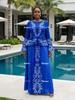 Elegant 2026 Pleated Print Slimming Suit: Plus-Size Waist-Cinched Two-Piece Dress Set