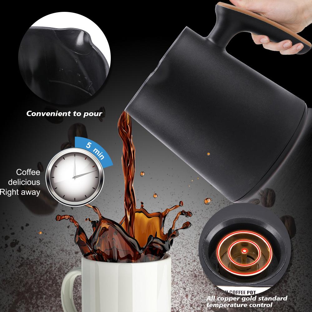 220V Compact Electric Drip Coffee Machine Home Use 3-5 Cups Fast Brewing Fast Heat Turkish Coffee Maker Auto Convenient