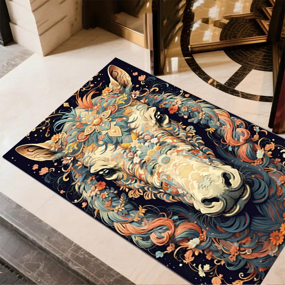 1pc Home Carpet with floral design rug non slip for office decor and bedroom gift ideas