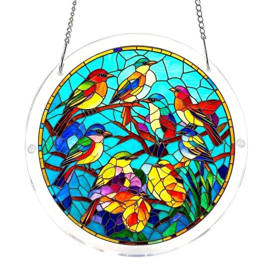 Fensterhängende Acryl-Puzzles Sonnenfänger Buntglas-Stil DIY-Puzzle T