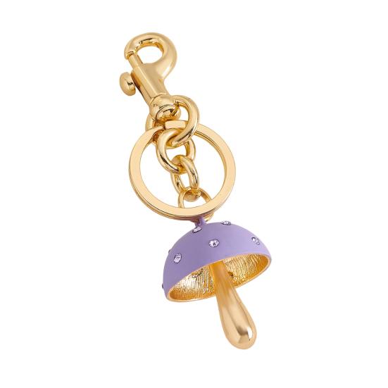 Keychain Mushroom Shape Fade-Resistant Alloy Keyring Backpack Key Holder Women Bags Cars Keys Decoration