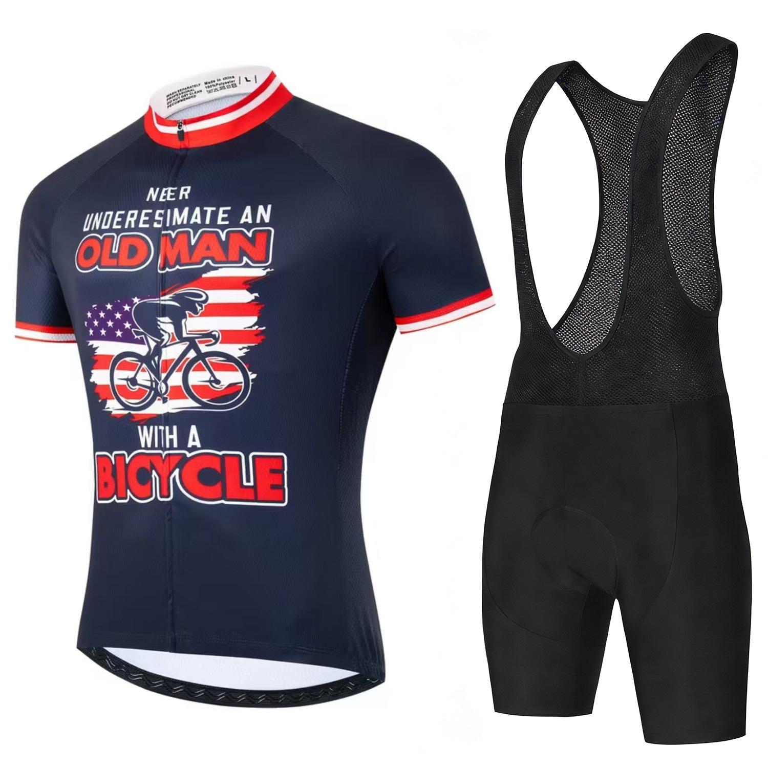 

26 Summer Short Sleeve Road Bike Riding Suit Bicycle Riding Shorts Quick Drying Breathable Strap Riding Suit 2026 Summer Breathable Riding Suit Suit asian size - s