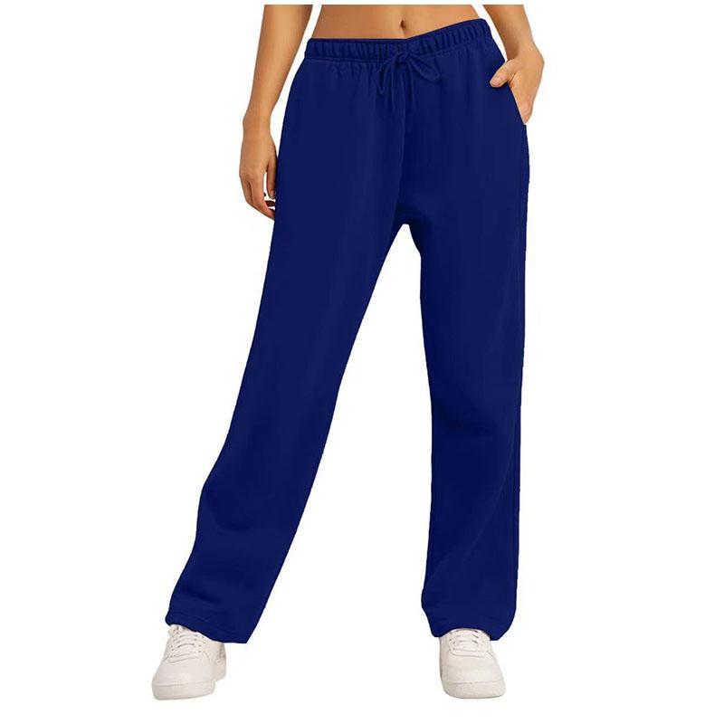 Women’s Wide Leg Pants Sweatpants Travel Bottom Workout High Waist All-Match Joggers Straight Pants