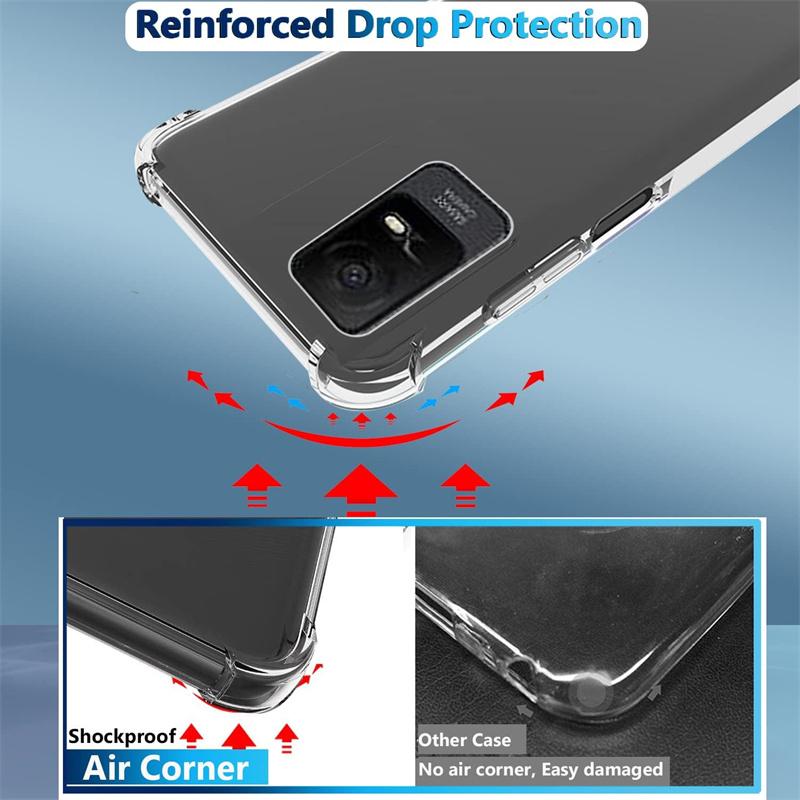 TPU Transparent Phone Case for TCL Ion X / V Ion Z Protective Cover Four Corners Shockproof Fundas Capa