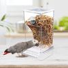 Bird Cage Feeder Cup Bowls Automatic Parrot Seed Feeders Hanging Food Dispenser Transparent Container For Canary Small Cockatiel