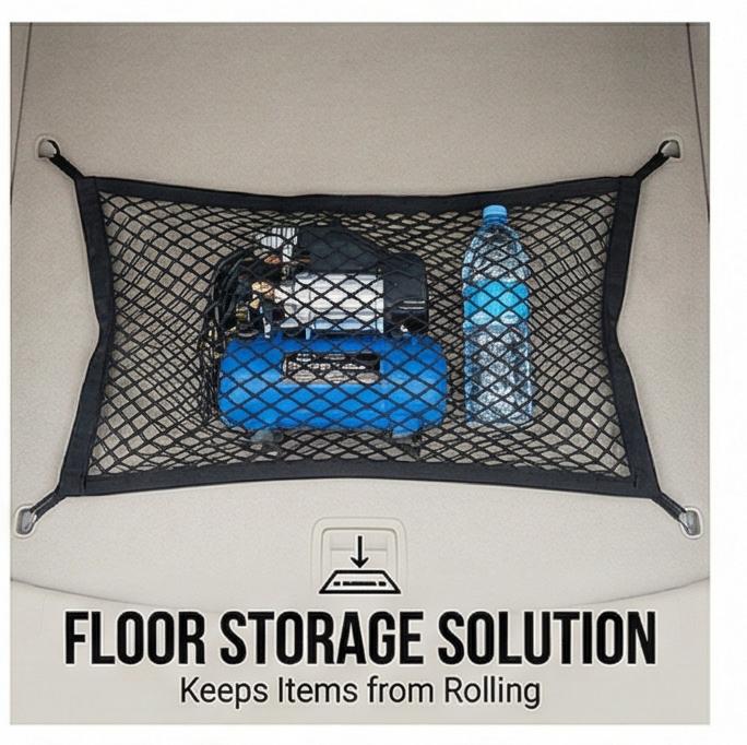 Car Trunk Mesh Organizer - Elastic Magic Tape Storage Net