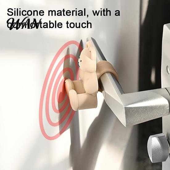 Wall Protector Pad Bear Door Handle Stopper Adhesive-Free Silicone Lever Stop Anti-collision Bumper Noise Reduction Home Office Protection