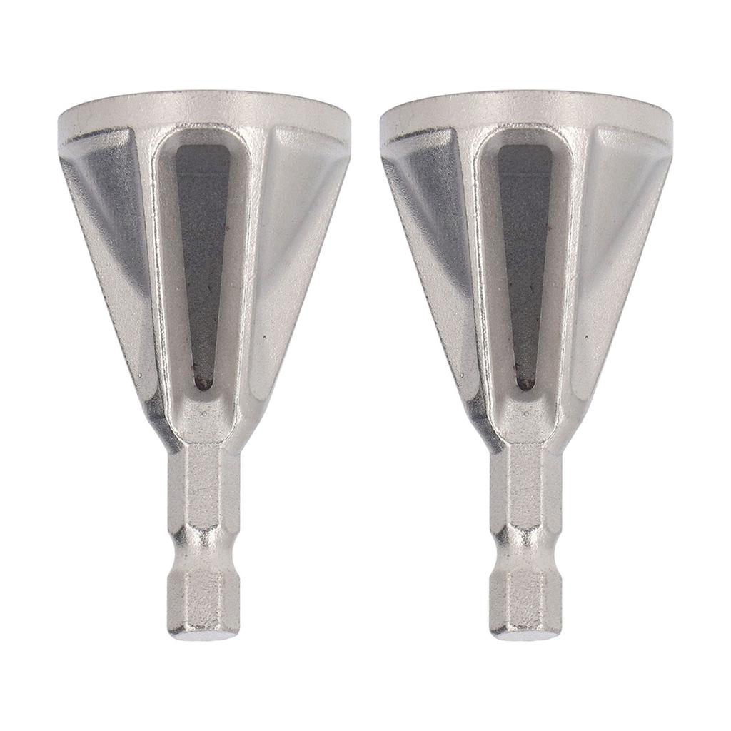 2pcs Deburring External Chamfer Tool 6 Slots Cr12MoV Remove Burr Repairs Tool for Stainless Steel Silver