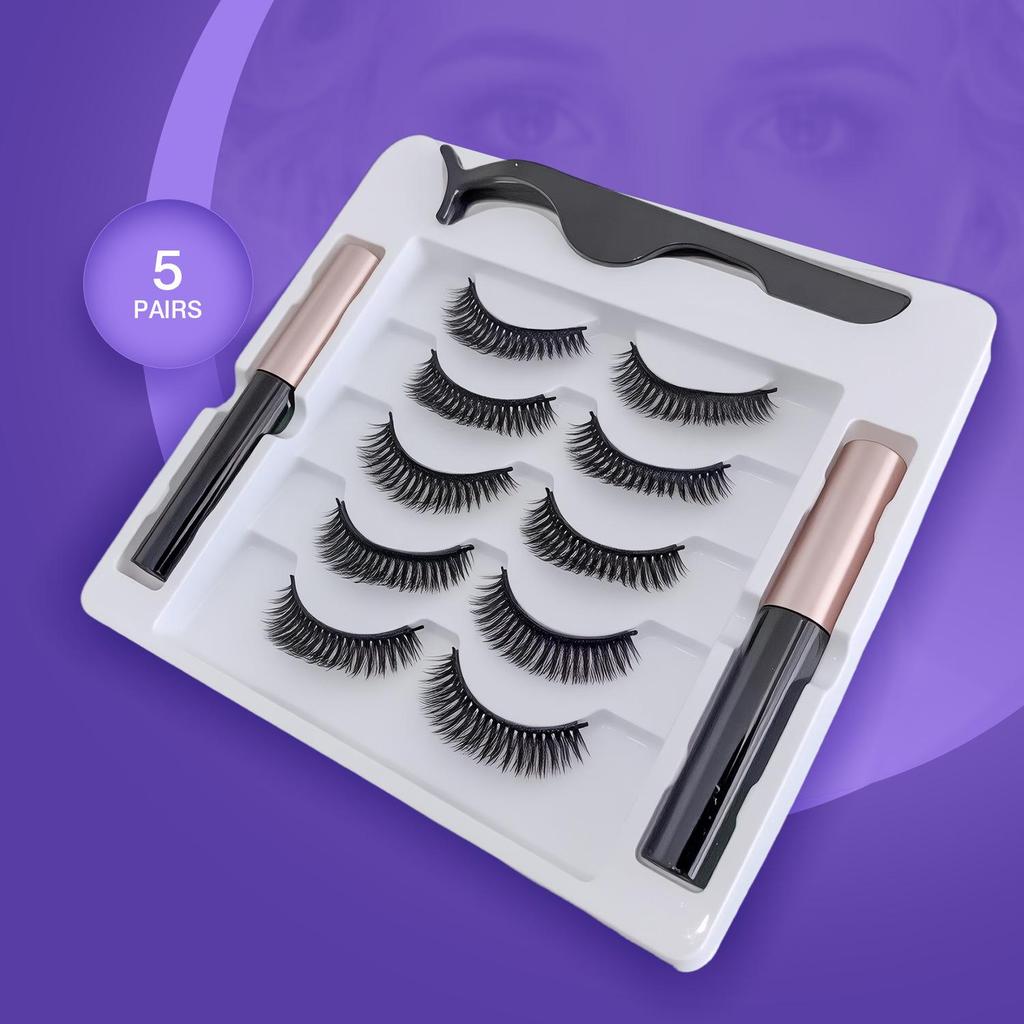 New Invisible Magnetic Eyeliner Liquid False Eyelashes - Celebrity Recommended, No Sagging, Easy To Wear