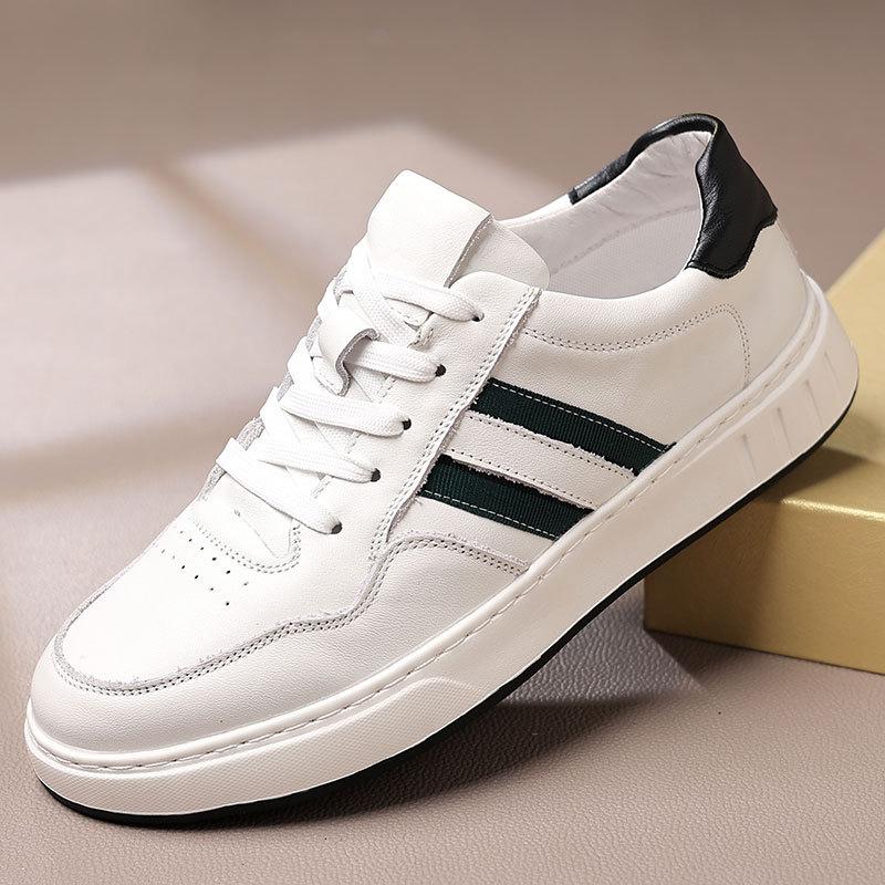 2025 autumn new men's board shoes men's trendy shoes first layer cowhide shoes versatile men's little white shoes men's genuine leather