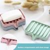 Bathroom Draining Soap Dish Double-layer Draining Soap Tray Space-Saving Shower Soap Storage Containers For Home Kitchen