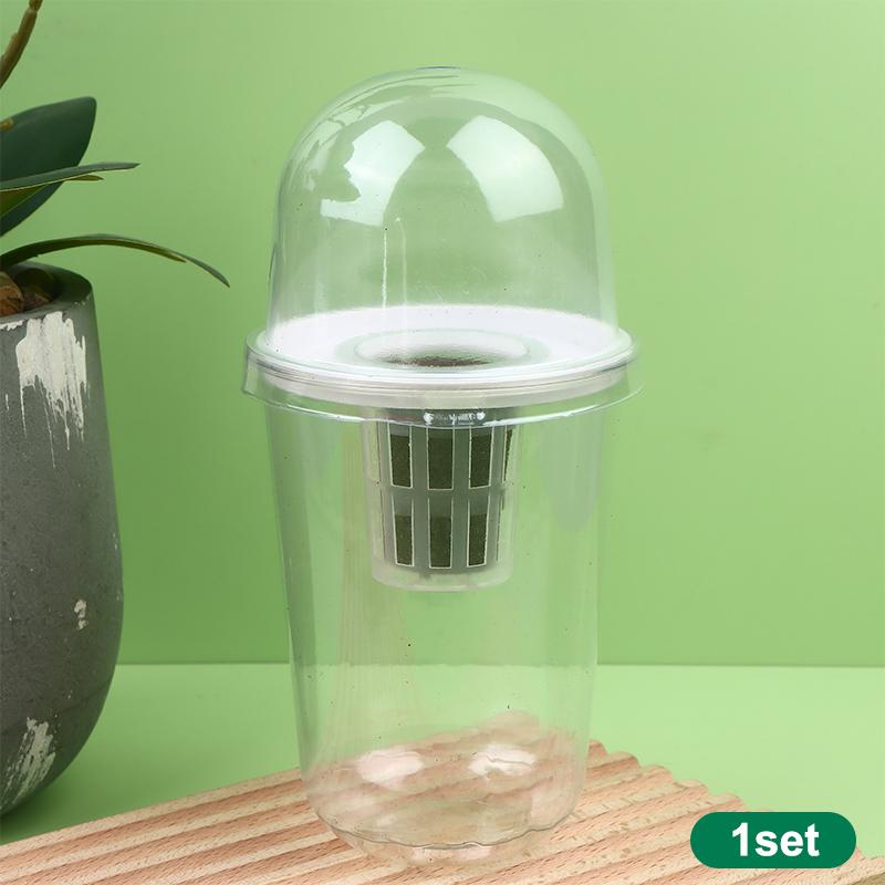 1/3Sets Plastic Material Hydroponic Seed Planter Pots Reusable Seedling Baskets Transparent Root View Cups Succulents Growing
