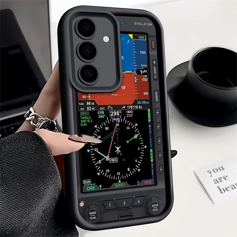 Phone Case for Samsung Galaxy S26 S25 Ultra S24 FE Aircraft Instrument Cockpit Radar Shell S23 Plus S22 + S21 S20 5G Soft Silico