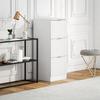 Desk Drawer Unit with 3 Drawers Fluted Fronts Filing Cabinet for A4 or Letter Size 40x40x101 cm White