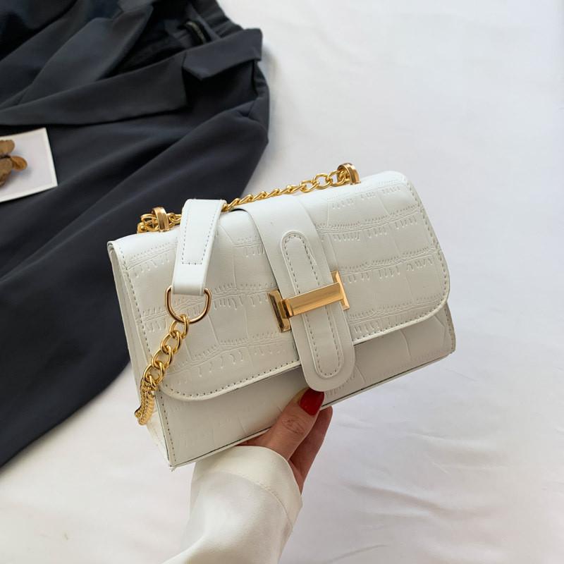 Trendy Pu Material Small Square Shoulder Bag With Chain Design For Everyday Use