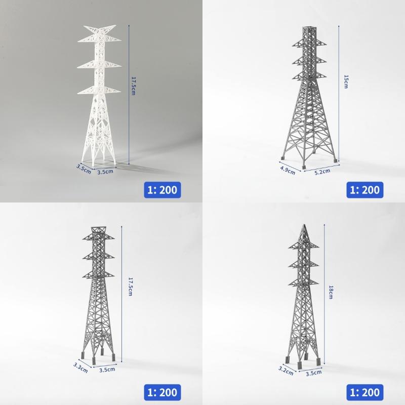 1 stk 1:100/1:200 Højvoltsmast Modellering Jernbane Tog Sandbord Scene Layout Samling Legetøj Mini Model Elektrisk Kraftmast