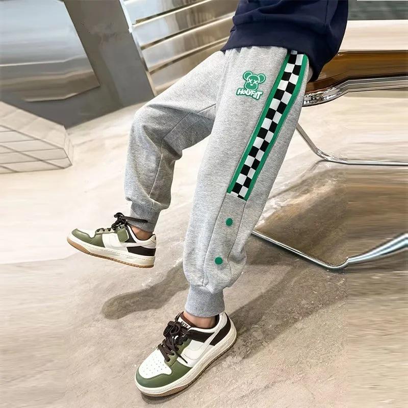 "Spring/Autumn 2023 Boys' Casual Sports Sweatpants - Loose Fit for Kids"