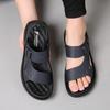 Fashion Summer Large Sandals Sizes 38-48 Men Slippers Genuine Leather Outdoor Beach Shoes Casual Shoes Comfortable Breathable Sandals