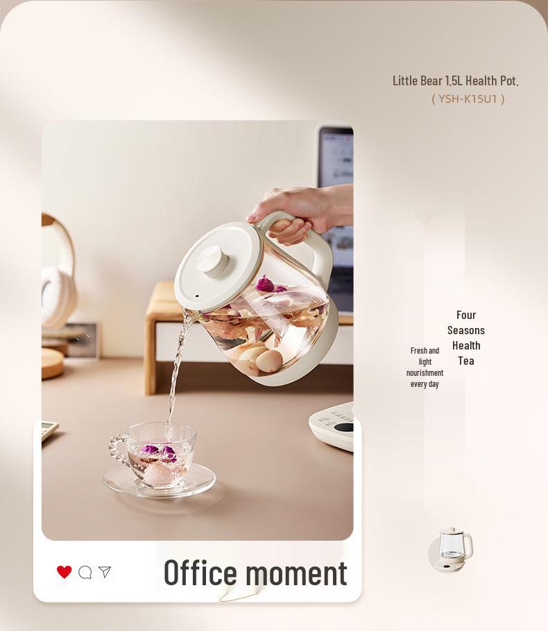 Little Bear 2025 Electric Stew & Boil Teapot Kettle – Compact All-in-One Tea Maker