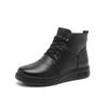 New 2024 Women Boots Women Genuine Leather Warm Wool Winter Boots Wedge Shoes Soft Bottom Anti Slip Woman Ankle Boots