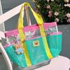Nylon PVC Transparent Shoulder Bag Large Capacity Jelly Bag Cartoon Mesh Handbag  Shower