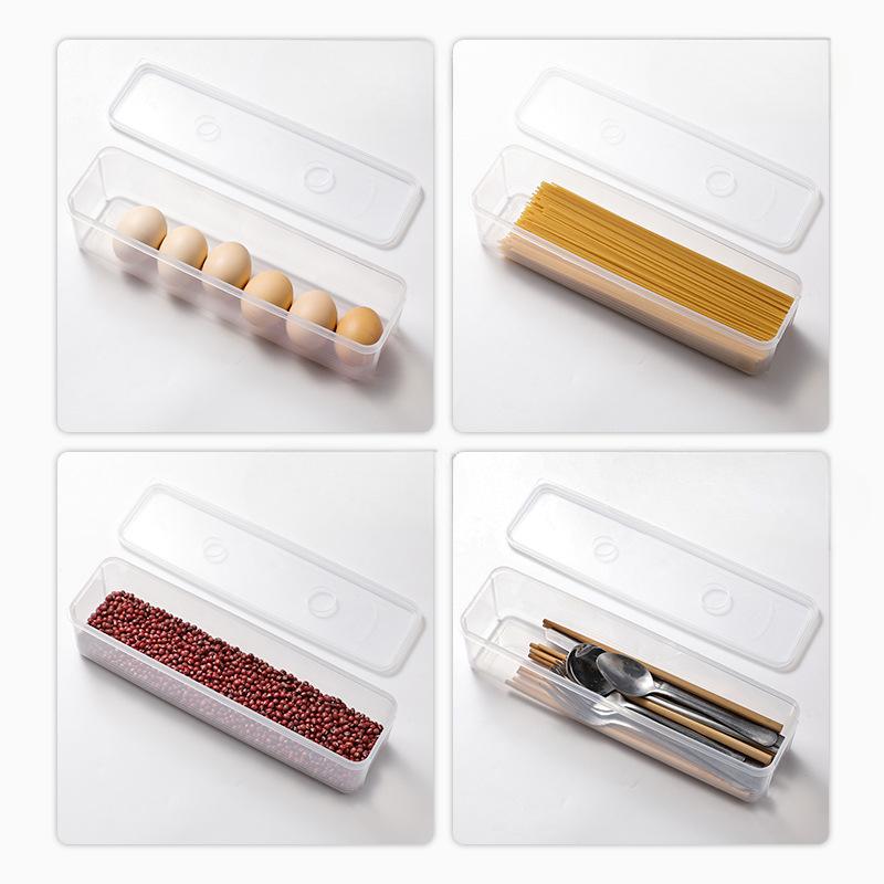 

Коробка для хранения и организации лука-порея, кориандра, целого имбиря, чеснока, лапши и яиц, специально разработанная для холодильника Transparent size 25