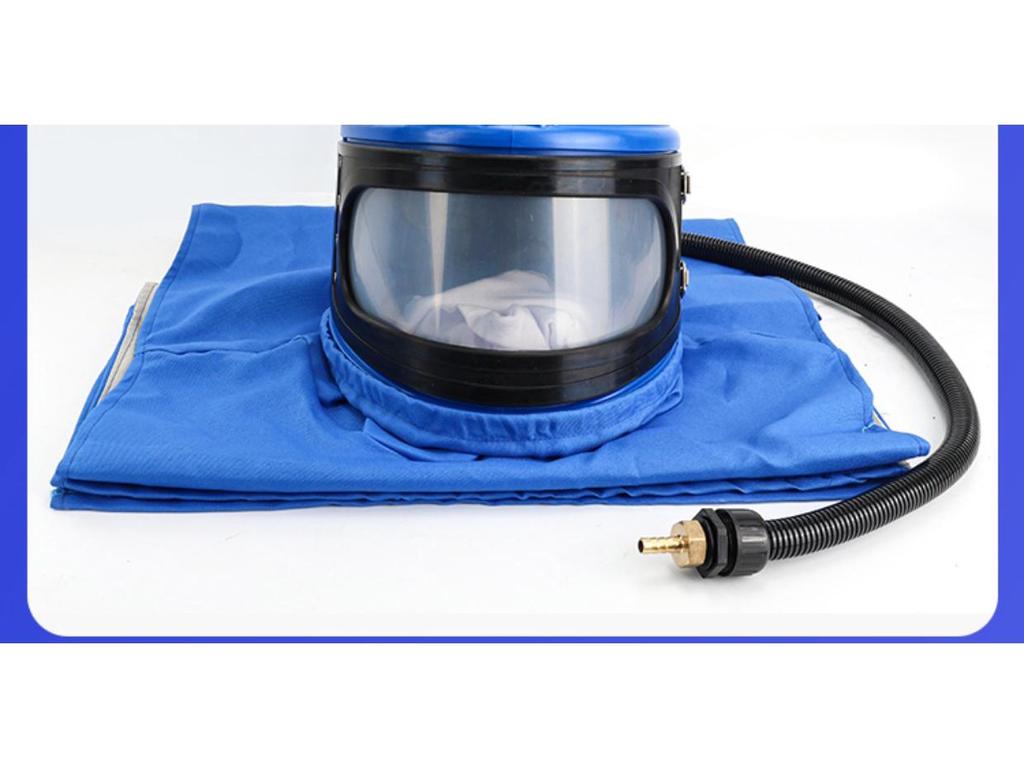 Air-Conditioned Sandblasting Helmet & Protective Suit with Oxygen Supply, Activated Carbon Filter, and Temperature Regulator