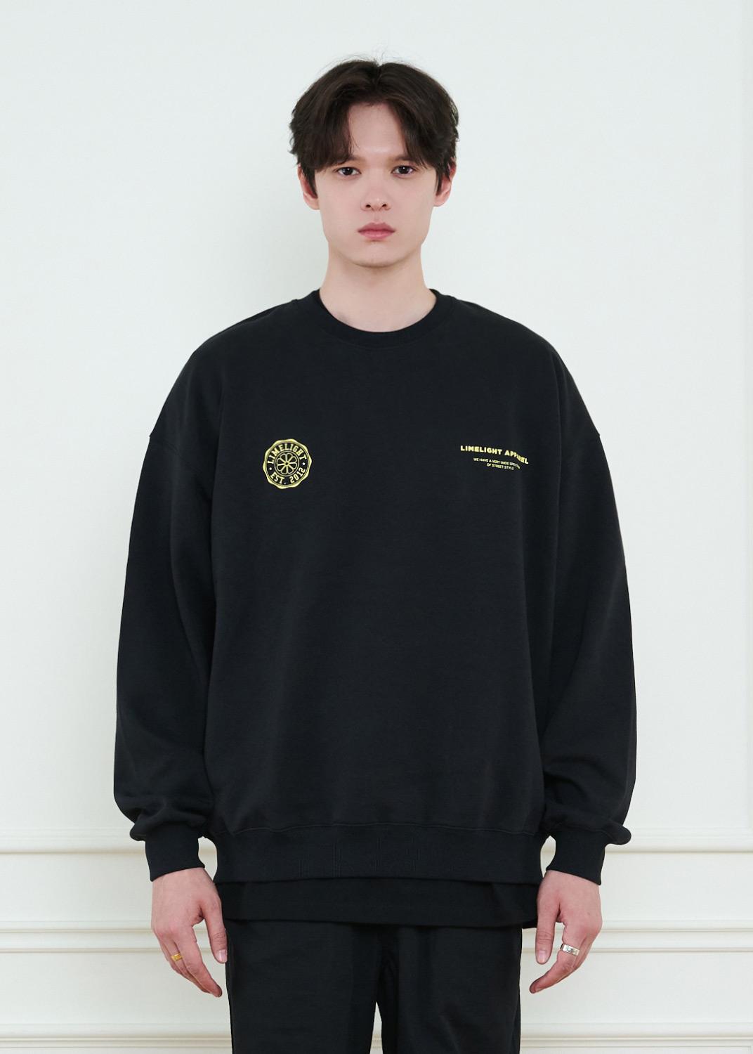 Свитшот Limelight Apparel с зеленым логотипом, оверсайз (Черный/Лаймлайт) Limelight/L