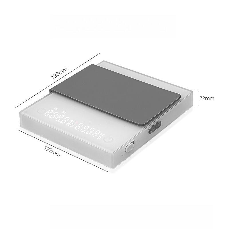 Kitchen Digital Coffee Scale 2kg/0.1g Rechargeable Espresso Scale High Precision Cycle Electronic Scale Home Barista Accessories