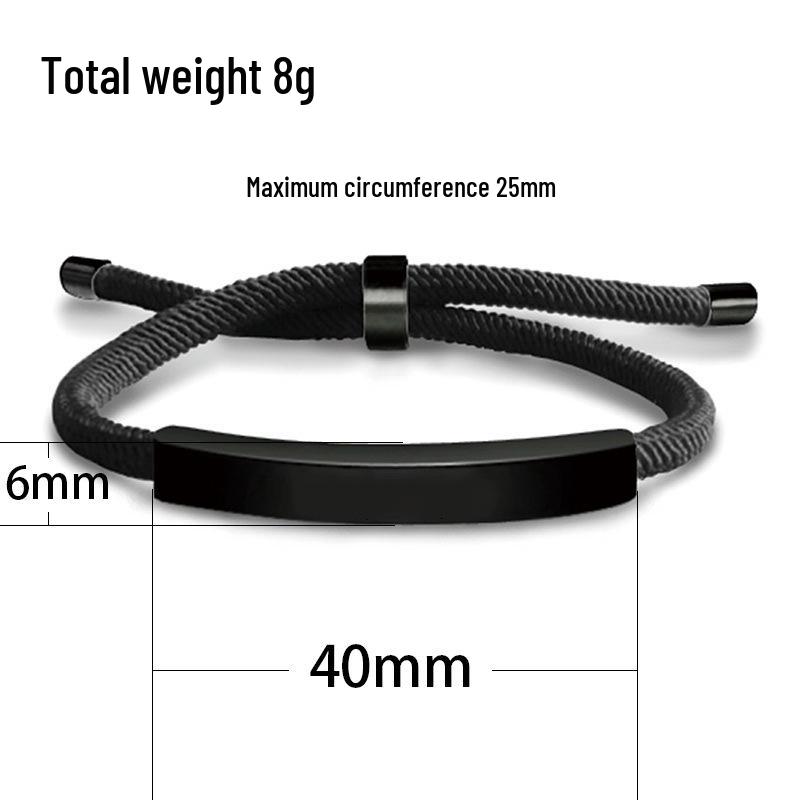 Pulseira Europeia e Americana Multicolorida de Corda Trançada com Placa de Aço Inoxidável Gravada - Presente Memorial de Bom Tio para o Natal