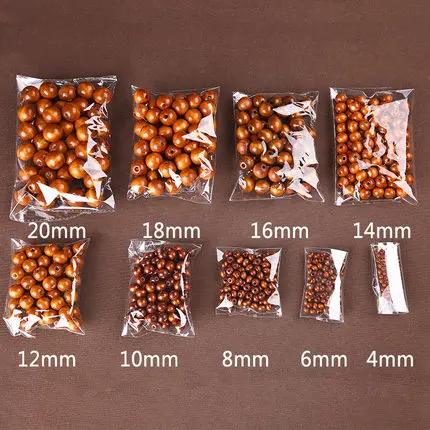

8-500pcs Wood Beads Spacer Loose Wooden Craft Beads 4-20mm Brown red black coffee Wood Beads For Necklace Bracelet Craft Making 8mm 124pcs 20g кофейный