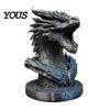 Desktop Dragon Decoration Head Figurine, 3D Printed Fantasy Statue, Mythical Black Sculpture Animal for Home Office Desk Decor, Gift Collectors Scale