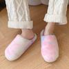 Tie Dye Fluffy Bedroom Slippers Women New Winter Cozy Warm Plush Indoor Home Slippers Woman Fashion Gradient Soft Fuzzy Slides