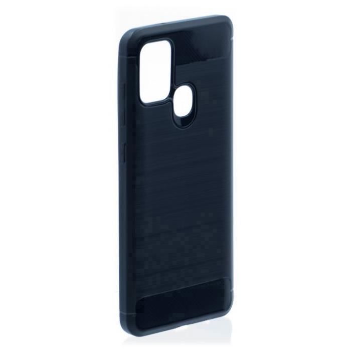Coque souple - Samsung - Galaxy A21s - Noir - Effet carbone - Protection chocs