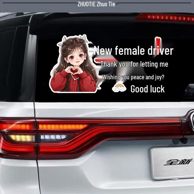 Peace & Joy Female Driver Learner Sticker - Reflective, Waterproof Car Decal