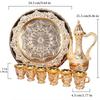 European Wine Set, Alloy Home Peacock Wine Pot Set, Golden Vintage Wine Glass, Wine Pot Home Living Room Decoration,1Set