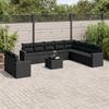 Vidaxl 11-Cz. Garten-Sitzgruppe, Kissen Schwarzer Rattan Pe