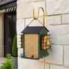 Wild Birds Food Holder Metal Bird Suet Feeder, Hanging Feeder with Cage, Outdoor Backyard Station House Shaped for Outdoors Garden Yard Decor Creative