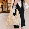 Spring New Product Simple Design Hollow Woven Tote Bag Casual Seaside Resort Style One-shoulder Beach Bag