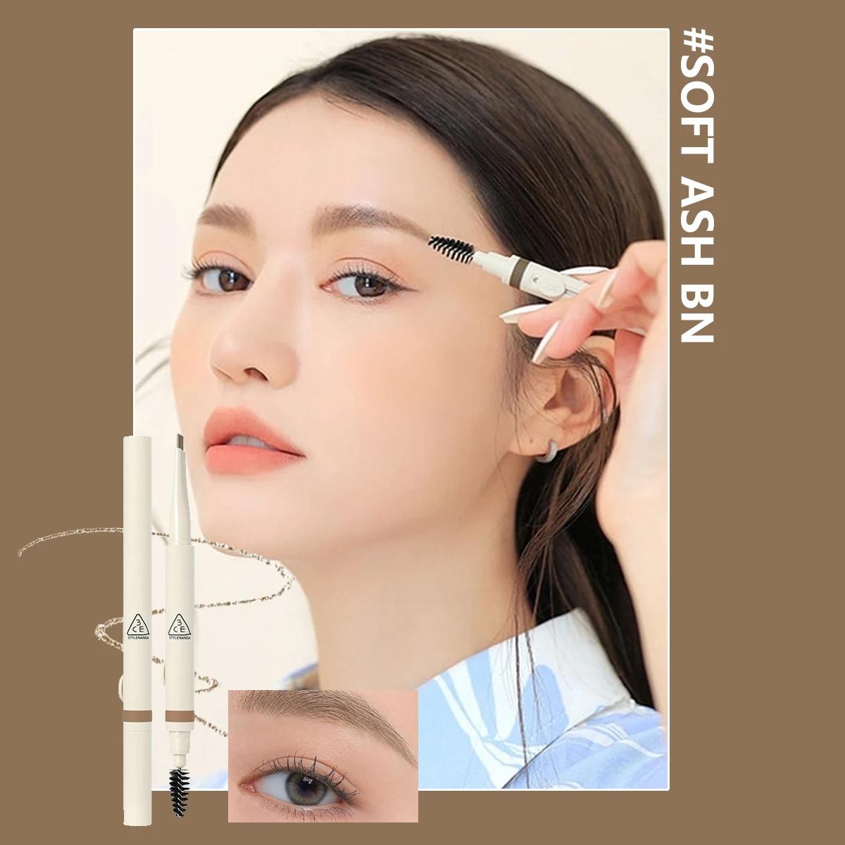 3CE Easy Brow Pencil,Natural-Looking Color,Precise Brow Shaping,Smooth Gliding Texture,Fine Tip Precision,K-Beauty,Korean Makeup бистр коричневый