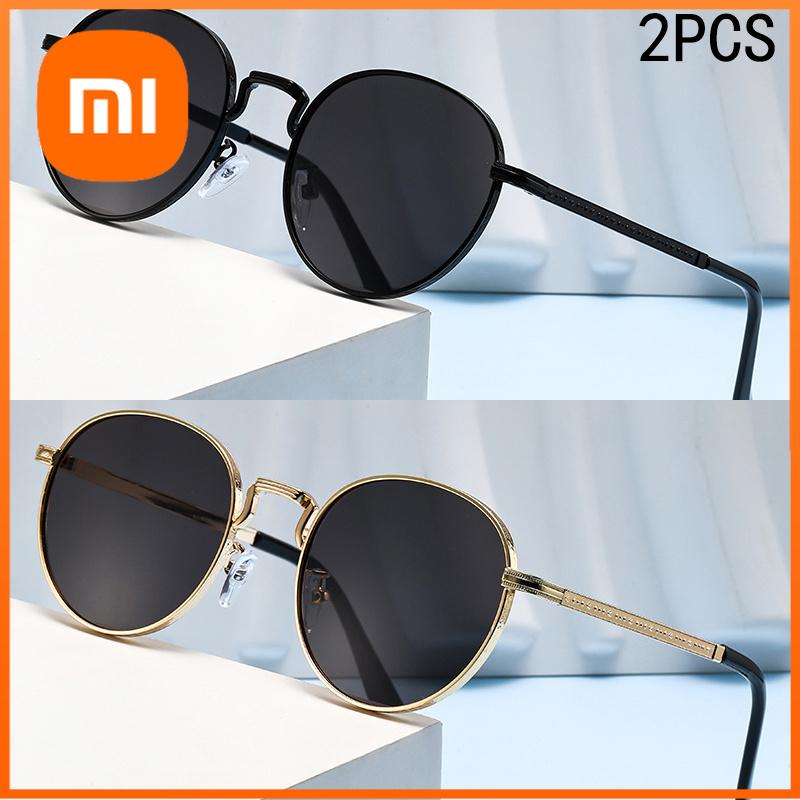 Xiaomi 2PCS New Model Metal-framed Sunglasses, Trendy And Fashionable, With Oval Shape And Stylish Design.2403