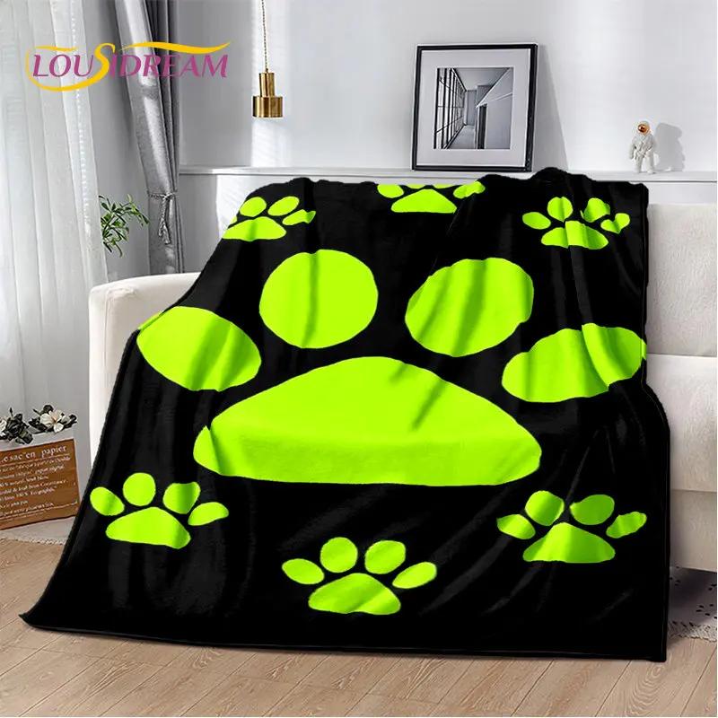 Pets Footprint Sole Series 3D Soft Plush Blanket, cobertor de flanela para sala de estar, quarto, cama, sofá, piquenique, capa para crianças