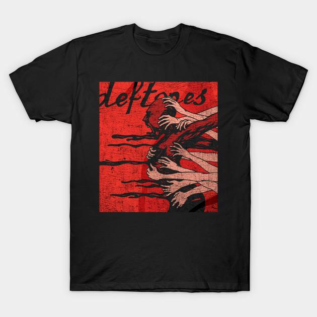 

Мужская черная футболка с принтом группы Deftones Печать на трансферной бумаге без вырезания Хлопковая футболка 3XL чёрный