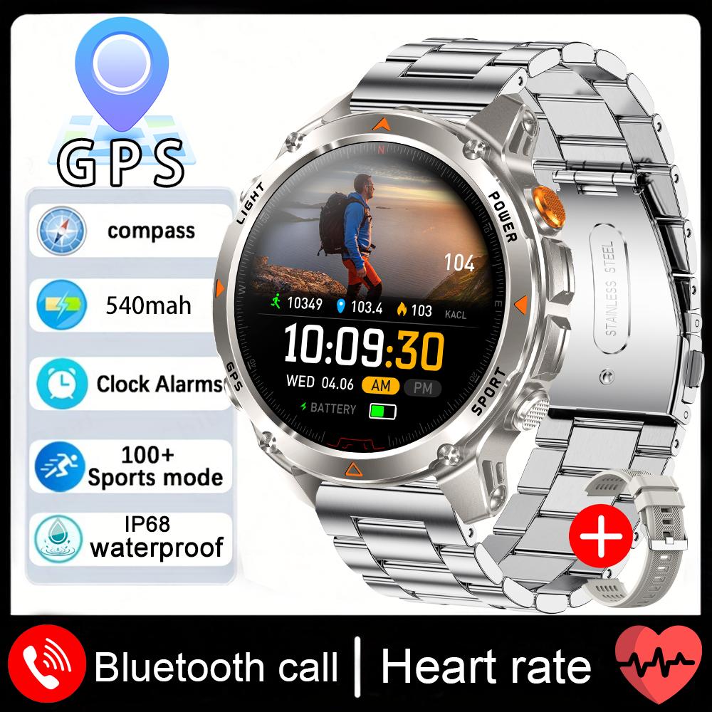 New Military Bluetooth Talk Smartwatch Men 2.01"  Screen 5ATM Waterproof Dual Frequency GPS Outdoor Sports Smartwatch