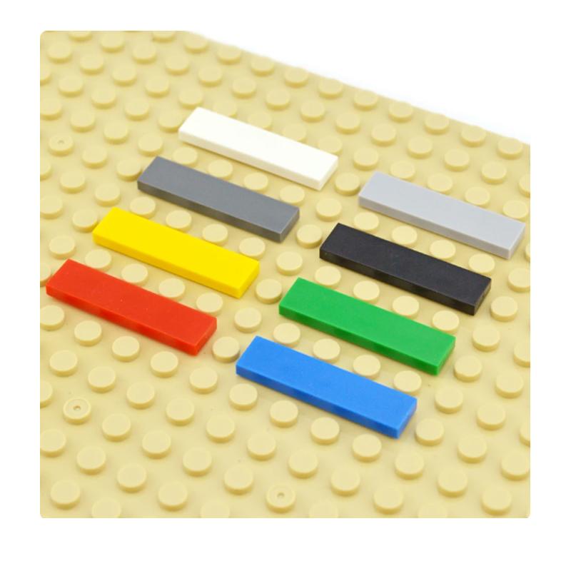 100pcs DIY Building Blocks Smooth Figure Bricks 1x4 Colorful Educational Ceramic Flat Tile Blocks Compatible 2431 Creative Toys