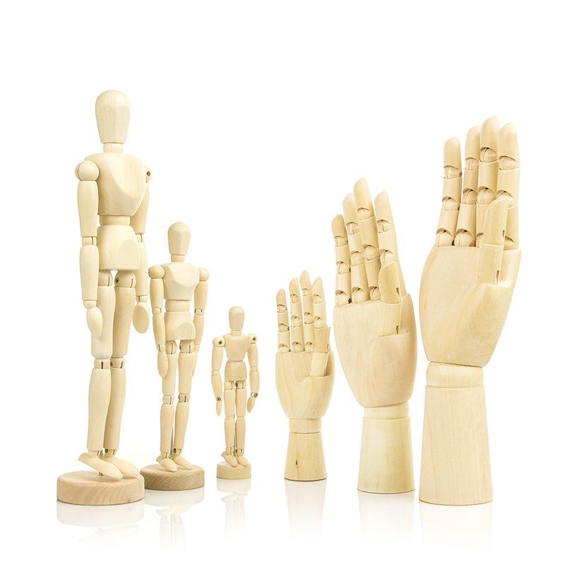 12-Inch Flexible Wooden Jointed Figure Model for Sketching and Painting