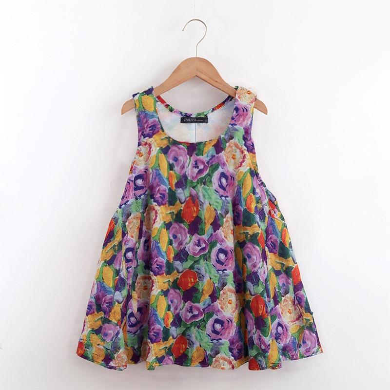 ZANZEA Women Casual Round Neck Loose Print Summer Sleeveless Tank Tops