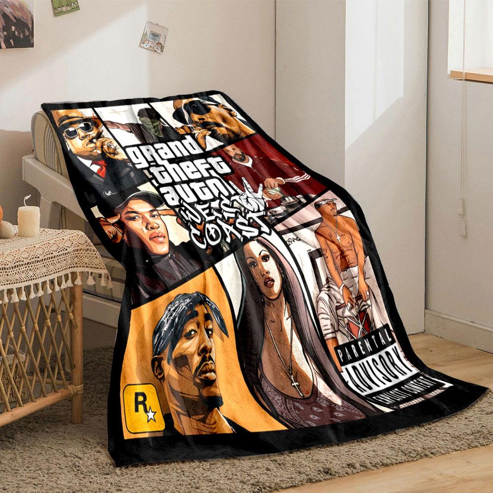 Classic GTA West Coast Rapper Art Multicolor Soft Blanket, Multipurpose Blanket for Home and Travel, Cloud-Like Blanket for Total Relaxation